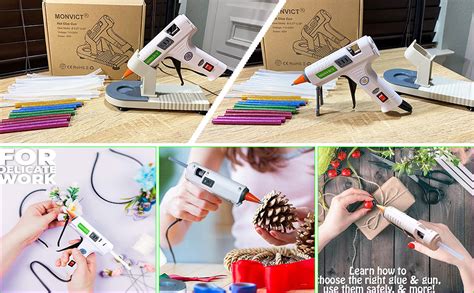 Hot Glue Gun Monvict 40w Mini Glue Gun Kit With Detail Tip And 30 Glue Sticks Hot