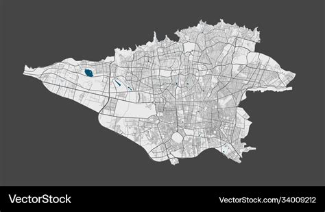 Tehran Map Detailed Map City Poster Royalty Free Vector