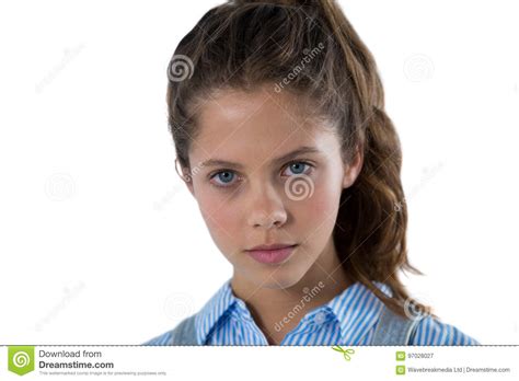 Portrait Of Confident Teenage Girl Stock Image - Image of blonde, camera: 97028027
