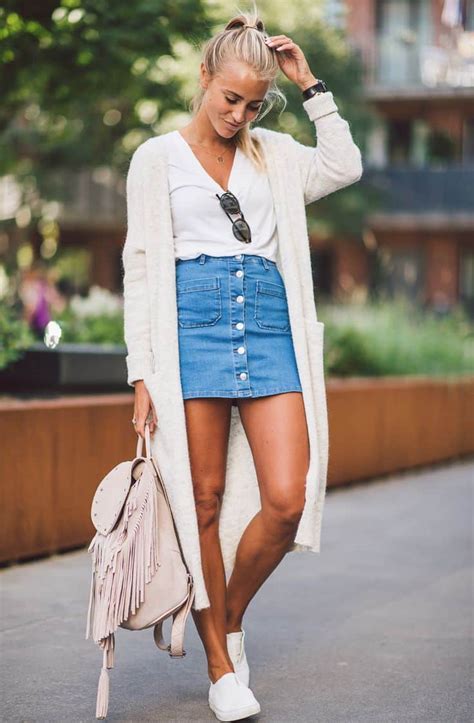 How To Wear The Denim Skirt In 2017 Like A Grown Up The Fashion Tag Blog