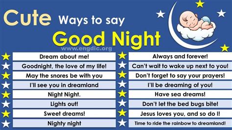 Nice Ways To Say Good Night Engdic