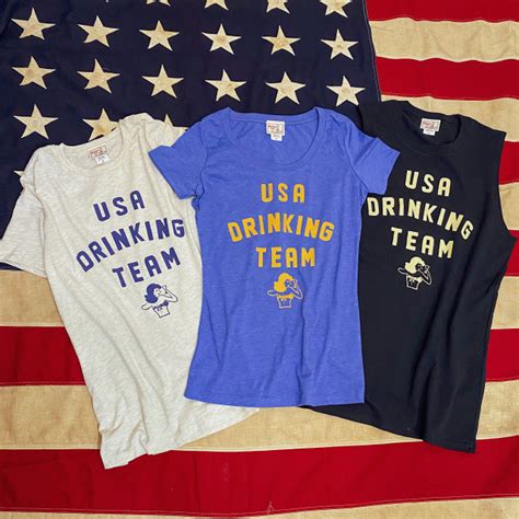 Usa Drinking Team T Shirt In Vintage Royal Team T Shirts T Shirts