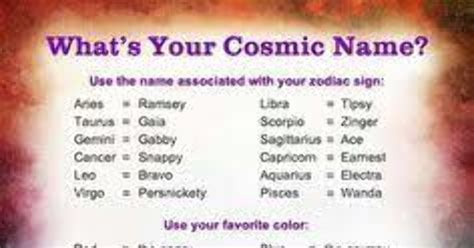 Whats Your Cosmic Name Quiz Girlsaskguys