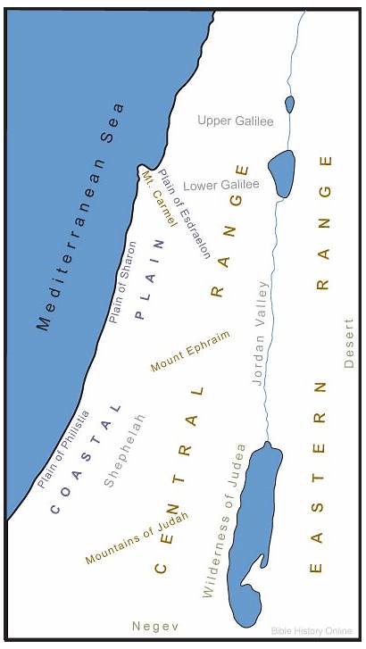 Map Divisions Israel Palestine Natural Bible Geography