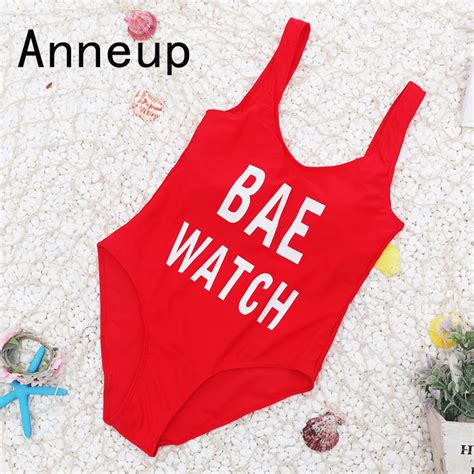 Anneup 2017 Sexy One Piece Swimsuit New Hot Swimsuit Solid Bathing Suit Letter For Women Swim
