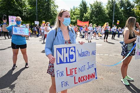 thousands of nhs nurses and healthcare staff march through uk streets in protest over pay