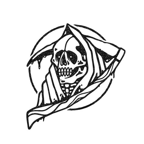 Premium Vector Grim Reaper Death Skeleton With A Scythe Print For T