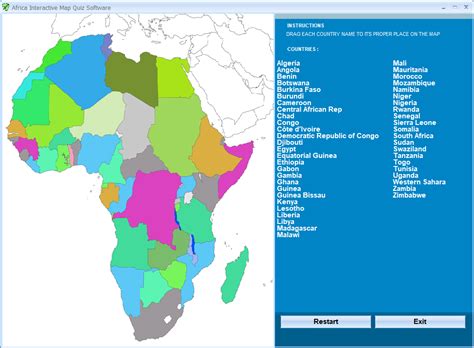 Africa Interactive Map Quiz Software