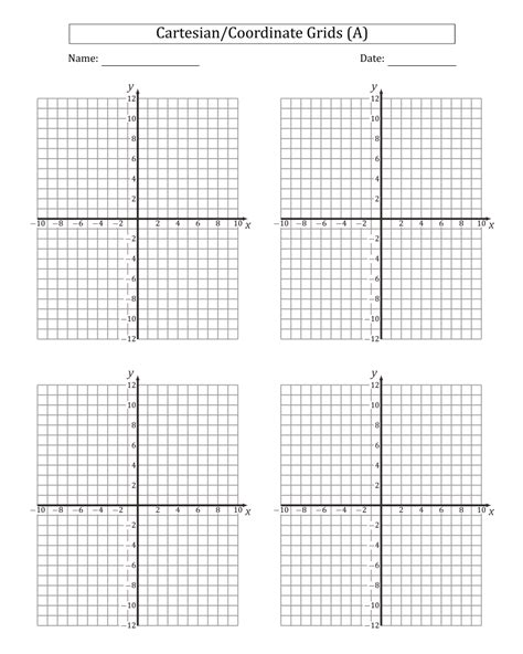 Printable Numbered Coordinate Plane Graph Paper Printable Graph Paper