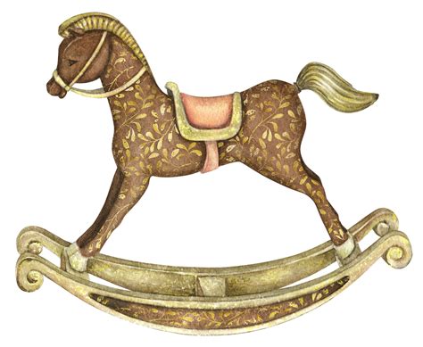 Rocking Horse Карусель лошадки Детские принты Иллюстрации