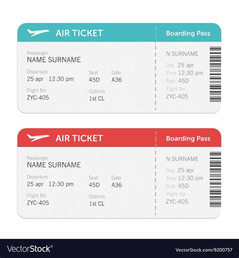 Set Of The Airline Boarding Pass Tickets Vector Image