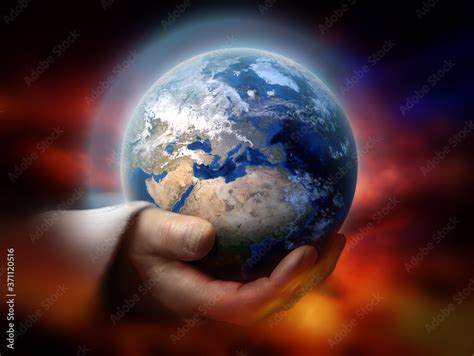 God Holding The Earth Conceptual Theme Stock Photo Adobe Stock