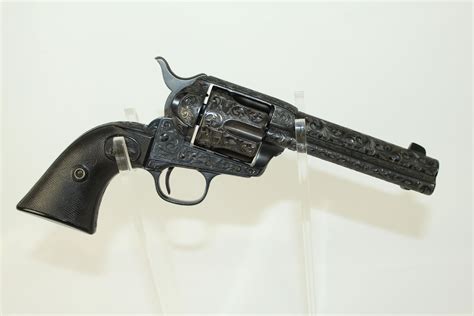 Engraved Colt Saa Frontier Peacemaker 44 Revolver