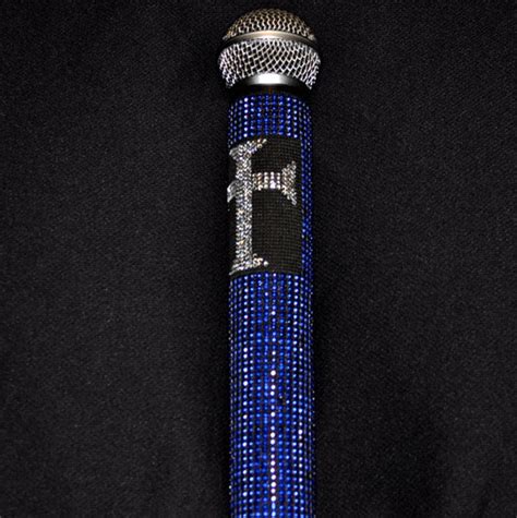 Cross Bling Microphone Sleeve 2 Blue And Crystal By Blingcons Etsy