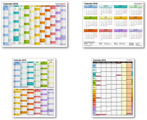 Calendar 2016 Uk With Bank Holidays And Excelpdfword Templates