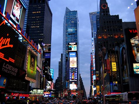 Filetimes Square New York At Dusk Wikimedia Commons