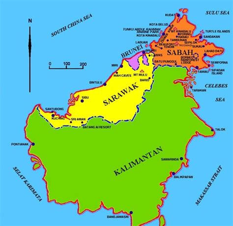 Malaysia Road Maps Map Of Borneo