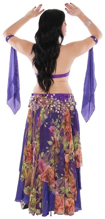 professional belly dance costume from egypt purple floral
