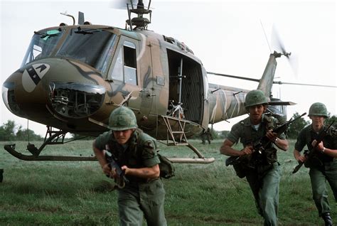 Members Of The 1st Cavalry Division Deploy From Uh 1h