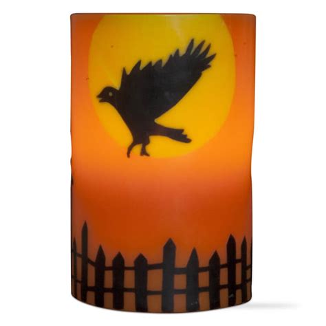 Flameless Led Flying Crow Pillar Candle Teton Timberline Trading