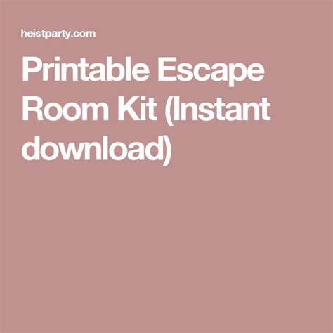 Digital file only (jpeg or pdf): Printable Escape Room Kit (Instant download) | Escape ...