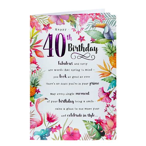 Buy 40th Birthday Card Fabulous And Forty For Gbp 129 Card Factory Uk