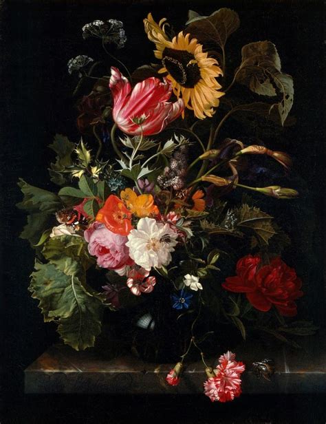 Maria Van Oosterwijck Still Life With Flowers In A Decorative Vase C