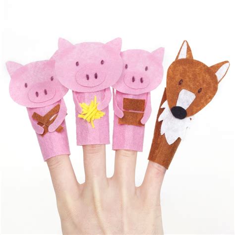 Three Little Pigs Finger Puppets Craft Activity Guide Baker Ross