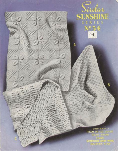 Knit Vintage Pattern Baby Pram Cover Throw Afghan Blanket