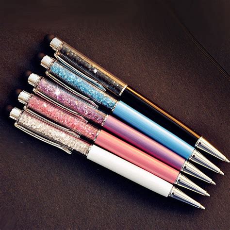 The metal tip of a fountain pen that actually touches the paper. 5 pcs/Lot Crystal pen Diamond ballpoint pens Stationery ...