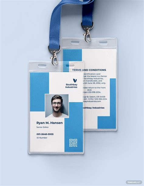 Employee Id Card Format Template In Word Illustrator Publisher Psd