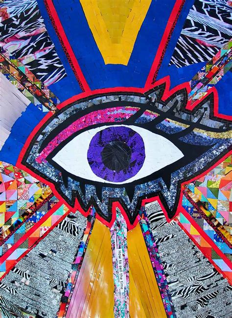 Colourful Collage Art Eye Rays Manchester Collage Artist