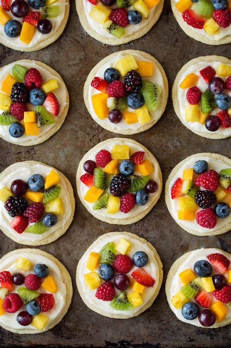 Individual Mini Fruit Pizzas Chewy Sugar Cookies Are Topped With Cream