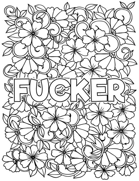 Adult Coloring Pages Swear Words Classic Fuck Edition Etsy Motherhood