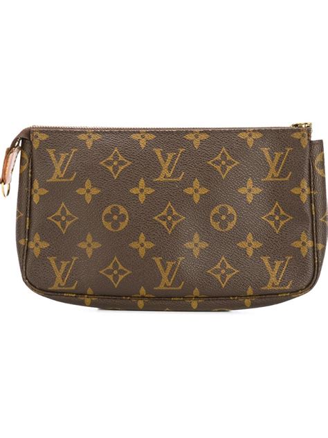 Louis Vuitton Logo Printed Clutch Bag In Brown Lyst