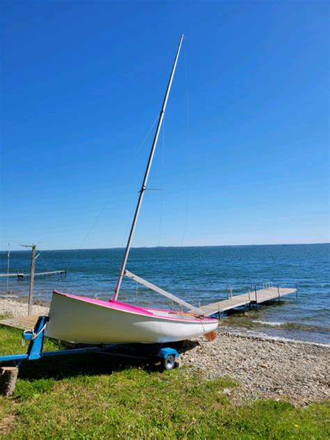 Albacore Sailboat Boat 2 Sets Of Sails Comes With Trailer Dolly Boat