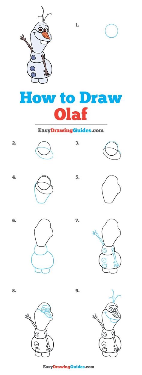 How To Draw Olaf From Frozen Really Easy Drawing Tutorial