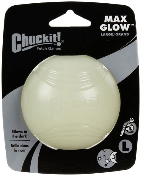 Chuckit Max Glow Ball For Dogs Durable Glow In The Dark Rubber Ball