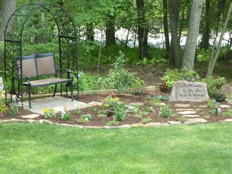 Our Memorial Garden For Our Son Featuring A Custom Made Stone