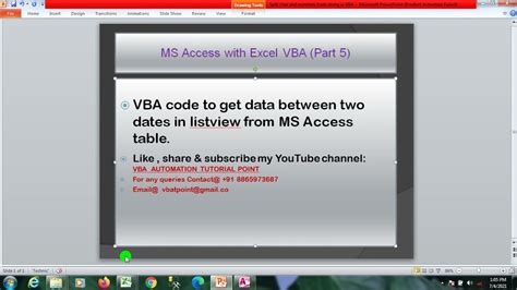 Vba Code To Get The Data Between Two Dates From Ms Access To Listview
