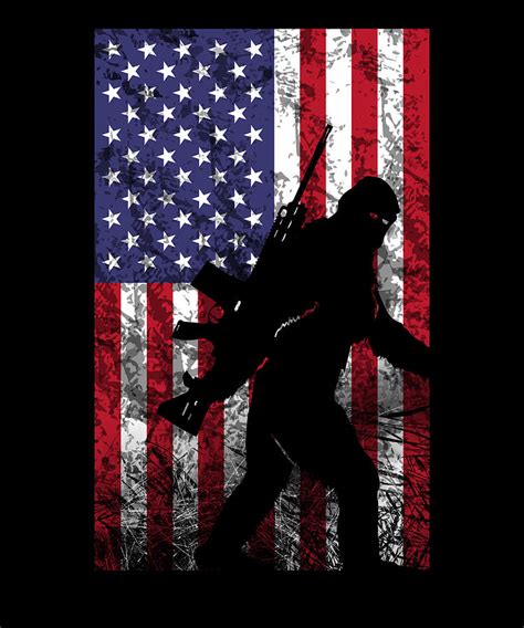 Bigfoot Gun American Flag Usa Sasquatch Digital Art By Michael S Fine