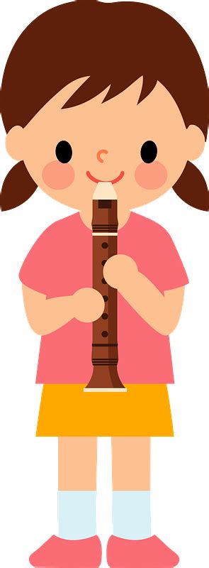Girl Is Playing Recorder Clipart Free Download Transparent Png