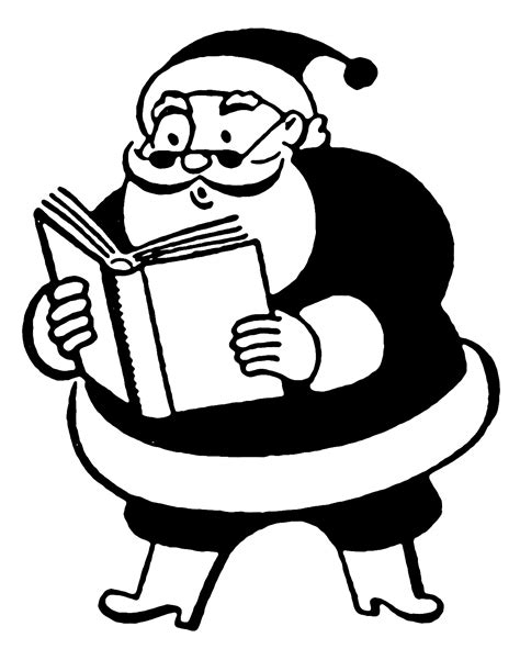 Free downloadable black and white santa clipart to use in crafts and decorations. Retro Clip Art - More Funny Santas - The Graphics Fairy