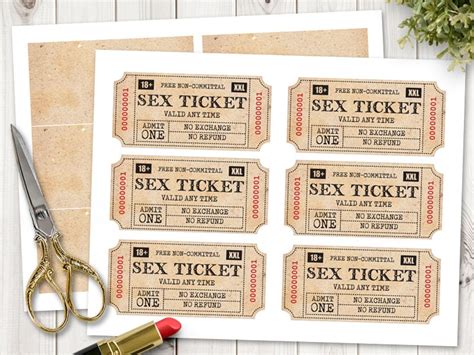Sexy T For Him Printable Sex Tickets Kinky Coupon For Etsy Uk