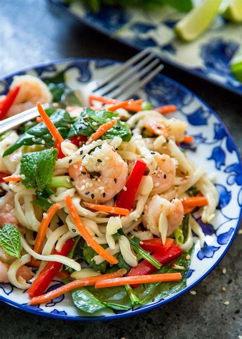 Asian Noodle Salad With Shrimp Kevin Is Cooking