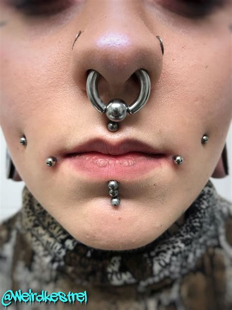 Dahlia Piercing Corner Of Mouth Done With Internally Threaded