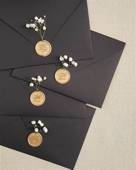 Wedding Invitations With Black Envelope