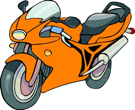 Orange Motorcycle Bike Drawing Free Image Download