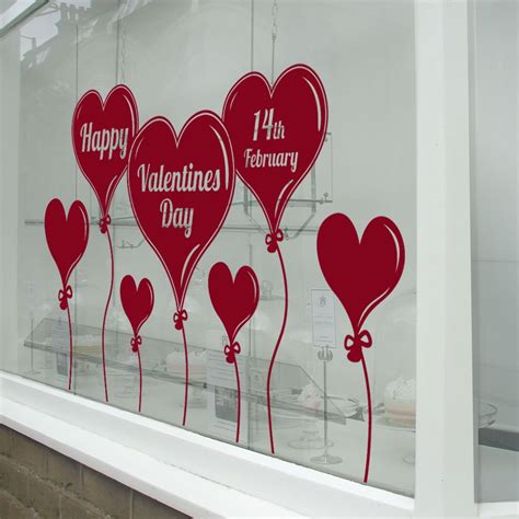 Valentines Day Hearts Wall And Window Stickers Decals Shop Window Display