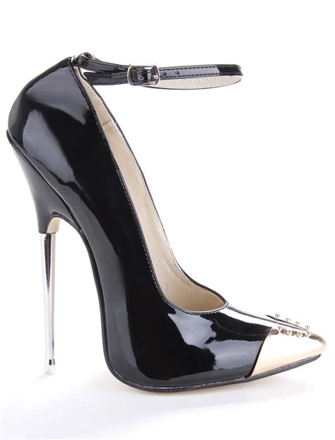 Designer Shoes Women Luxury 2018 Metal Decor Pointed Toe High Pumps 16 Cm Sexy Stiletto Heels